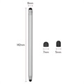 2-i-1 Universal Kapacitiv Stylus Pen - 4 Stk. - Sølv