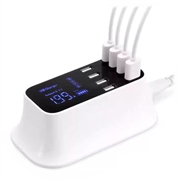 8-Port USB Docking Station med LED-skærm - Hvid