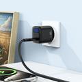 Acefast A113 20W GaN USB-C-oplader med LED-strømvisning - sort