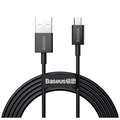 Baseus Superior MicroUSB Hurtig Opladning Datakabel - 2m - Sort