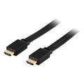 Deltaco fladt højhastigheds-HDMI-kabel med Ethernet - 0,5 m - sort