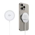 Duzzona W18 Qi2 Hurtig trådløs oplader 15W - iPhone 12/13/14/15/16 - Hvid