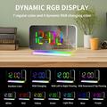 EN8853B RGB digitalt vækkeur med spejldisplay og justerbar lysstyrke - hvid
