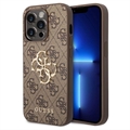 iPhone 15 Pro Max Guess 4G Big Metal Logo Hybrid Cover - Brun