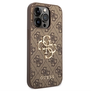 iPhone 15 Pro Max Guess 4G Big Metal Logo Hybrid Cover - Brun