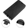 Nothing Phone (3a) Pro Vertikal Flip Taske med Kortholder - Sort
