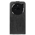 Nothing Phone (3a) Pro Vertikal Flip Taske med Kortholder - Sort