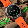 Vandtæt udendørs smartwatch KT76 m. kompas, lommelygte - 1.53"