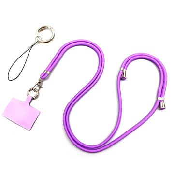 Polyester-telefonrem Justerbar 5 mm halsrem Crossbody-mobiltelefonrem med patch