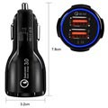 Quick Charge 3.0 30W Hurtig Billader DC-681 - 2 x USB - Sort