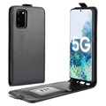 Samsung Galaxy S20 FE Vertikal Flip Taske med Kortholder - Sort