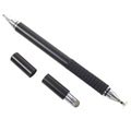 Stilfuld 3-i-1 Multifunktionel Stylus Pen & Kuglepen - Sort