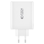 Tech-Protect NC100W-GAN 4-Ports Netværksoplader 100W - 3xUSB-C, USB-A - Hvid