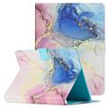 Universal Marble Pattern Folioetui til Tablet - 10" - Pink / Blå