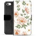 iPhone 5/5S/SE Premium Flip Cover med Pung - Floral