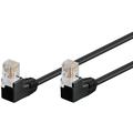 Goobay RJ45 U/UTP CAT 5e 2x 90-graders Vinklet Netværkskabel - 2m - Sort